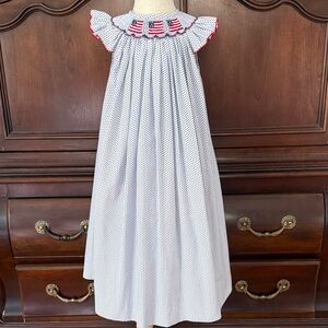 SOUTHERN SUNSHINE Polka Dot Embroidered American Flag Dress